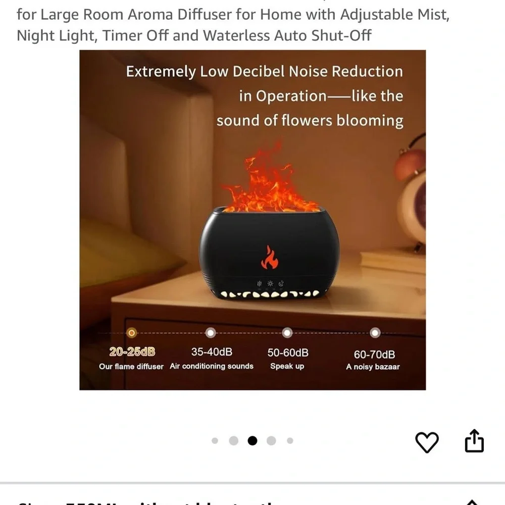 Black Aroma Diffuser with Flame Effect